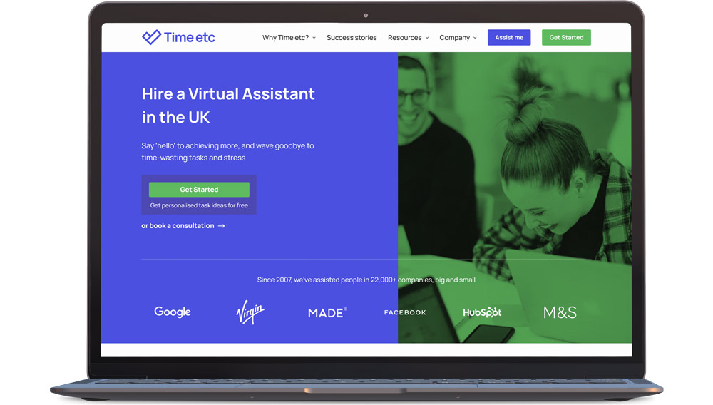 screenshot of timeetc website