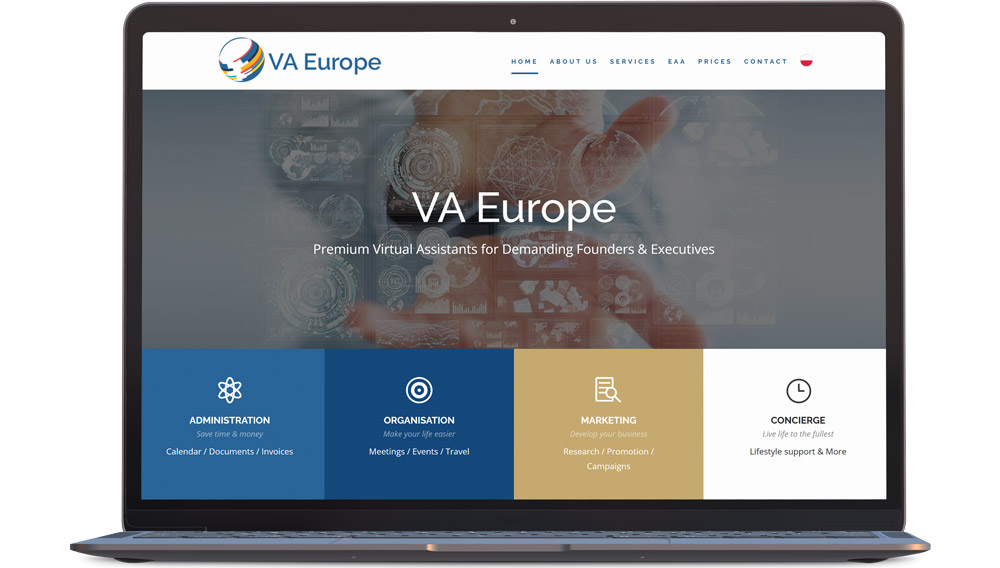 screenshot of va europe website