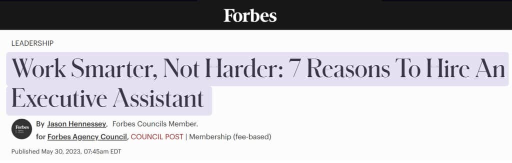 forbes article of work smarter, not harder